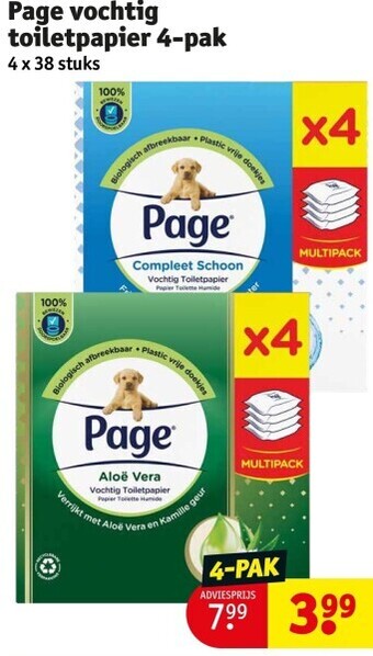 Kruidvat Page vochtig toiletpapier 4-pak aanbieding