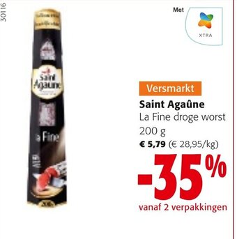 Colruyt Saint Agaûne La Fine droge worst 200 g aanbieding