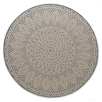 Leen Bakker Art for Kids tapijt Gehaakt - grijs - 135 cm - Leen Bakker aanbieding