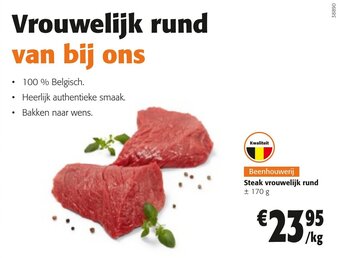 Colruyt Steak vrouwelijk rund 170 g aanbieding