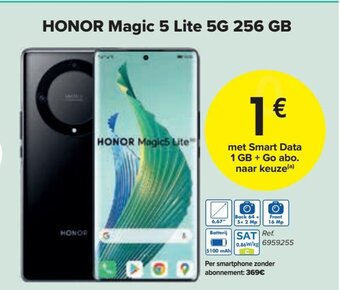 Carrefour HONOR Magic 5 Lite 5G 256 GB aanbieding
