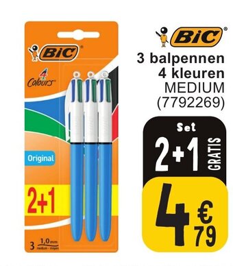 Cora 3 balpennen 4 kleuren MEDIUM aanbieding