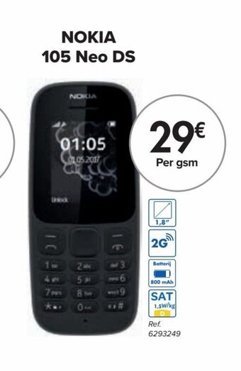 Carrefour NOKIA 105 Neo DS aanbieding