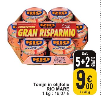 Cora Tonijn in olijfolie RIO MARE aanbieding