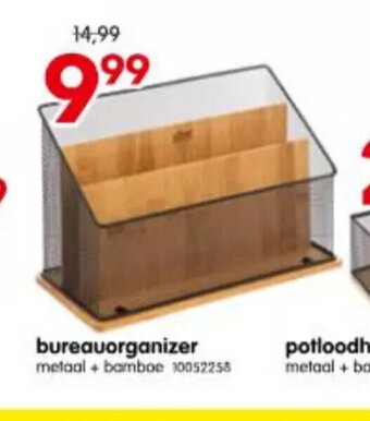 Yess bureauorganizer metaal + bamboe 10052258 aanbieding