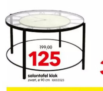 Yess salontafel klok zwart, ø 90 cm 10055523 aanbieding