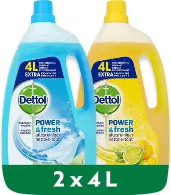 Bol.com Dettol - 8l allesreiniger power & fresh - 4l citrus en 4l katoenfris - voordeelverpakking aanbieding