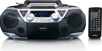 Bol.com Lenco scd-720si - draagbare radio met dab radio, bluetooth®, cd, casette recorder en usb speler - zilver aanbieding