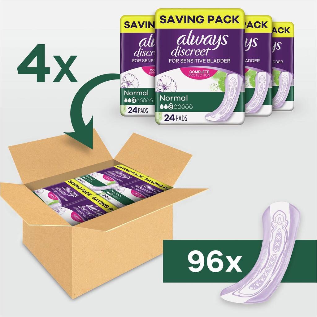 Bol.com Always discreet incontinentieverbanden voor urineverlies - normal - 96 stuks aanbieding