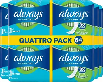 Always ultra - maandverband - normal (maat 1) - voordeelverpakking 4 x 64 stuks