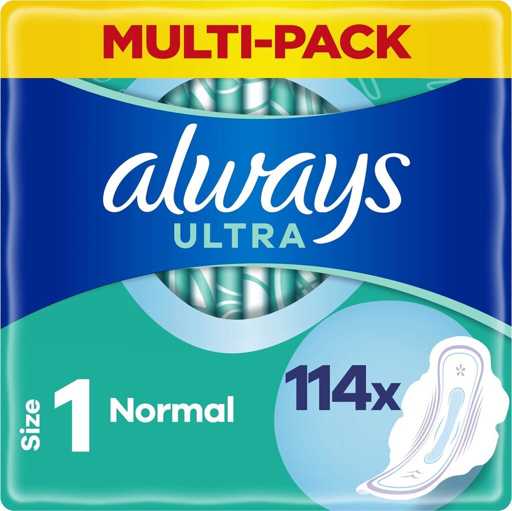Bol.com Always ultra normal - maat 1 - maandverband met vleugels - 114 stuks aanbieding