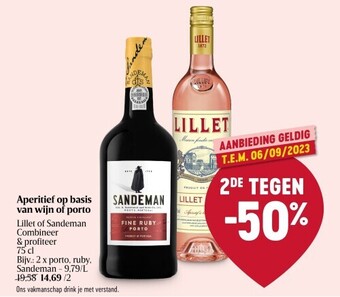 Delhaize Aperitief op basis van wijn of porto aanbieding