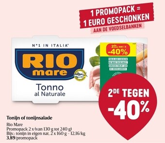 Delhaize Tonijn of tonijnsalade aanbieding