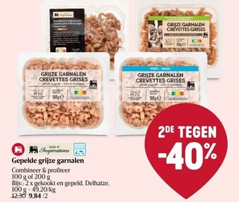 Delhaize Gepelde grijze garnalen aanbieding