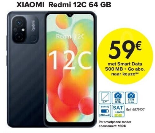 Carrefour Xiaomi redmi 12c 64 gb aanbieding