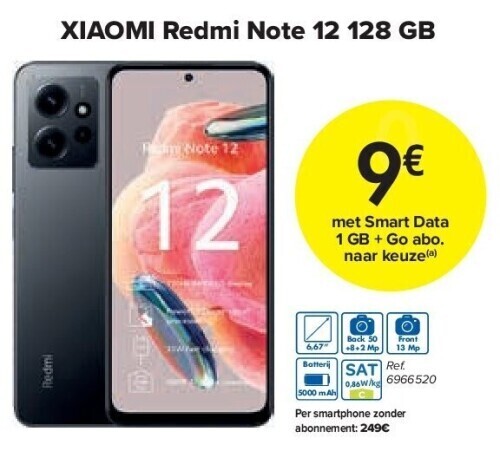Carrefour Xiaomi redmi note 12 128 gb aanbieding