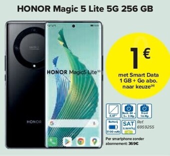 Carrefour Honor magic 5 lite 5g 256 gb aanbieding
