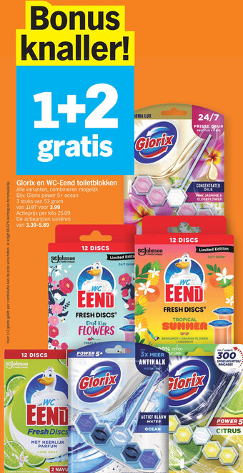 Albert Heijn Glorix en WC-Eend toiletblokken aanbieding
