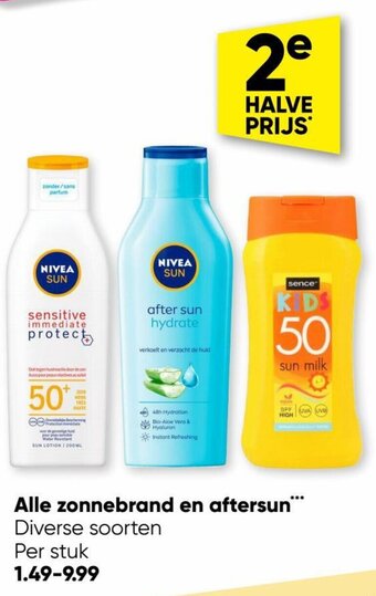 Alle zonnebrand en aftersun Diverse soorten Per stuk