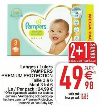 Cora Langes - luiers pampers premium protection aanbieding