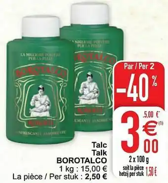 Cora Talc talk borotalco aanbieding