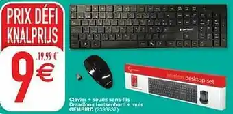 Clavier + souris sans-fils draadloos toetsenbord + muis gembird