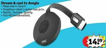 Kruidvat Tmc stream + cast tv dongle aanbieding