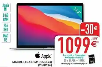 Cora Apple macbook air m1 256 gb aanbieding