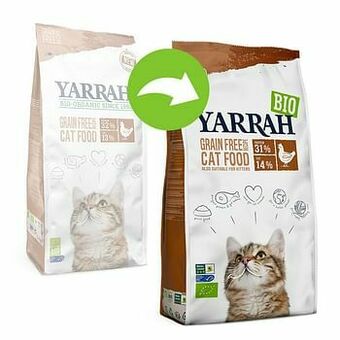 Zooplus Yarrah Bio Kattenvoer met Biologische Kip & Vis Graanvrij - Dubbelpak 2 x 2,4 kg aanbieding