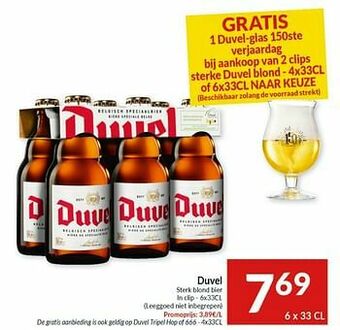 Intermarché Duvel sterk blond bier aanbieding