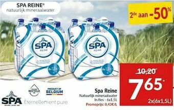 Intermarché Spa reine natuurlijk mineraalwater aanbieding