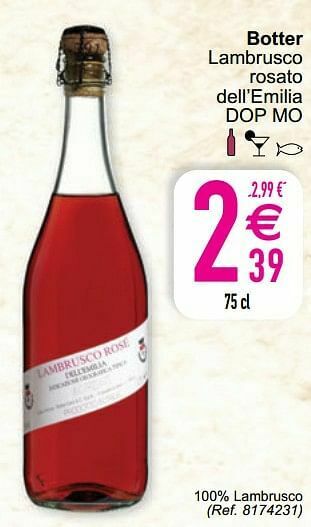 Cora Botter lambrusco rosato dell’emilia dop mo aanbieding