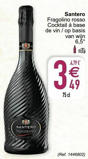 Cora Santero fragolino rosso cocktail à base de vin - op basis van wijn aanbieding