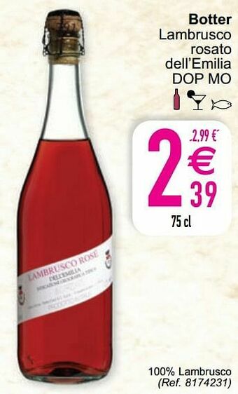 Cora Botter lambrusco rosato dell’emilia dop mo aanbieding