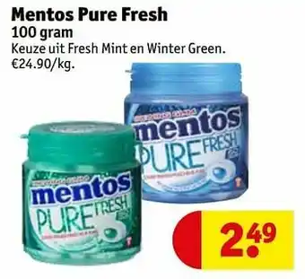 Kruidvat Mentos pure fresh aanbieding