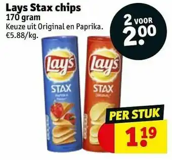 Kruidvat Lays stax chips aanbieding
