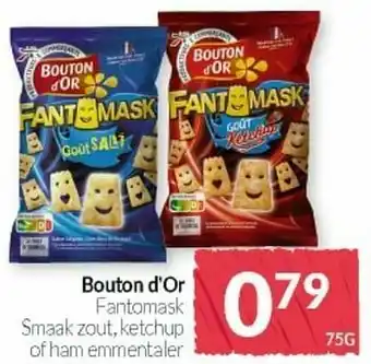 Intermarché Bouton d`or fantomask smaak zout, ketchup of ham emmentaler aanbieding