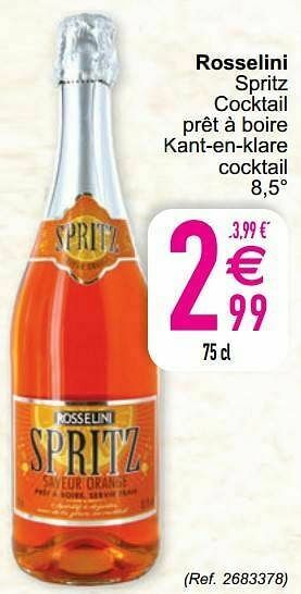 Cora Rosselini spritz cocktail prêt à boire kant-en-klare cocktail aanbieding