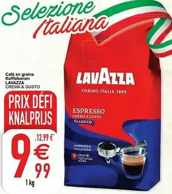 Cora Café en grains koffiebonen lavazza crema + gusto aanbieding