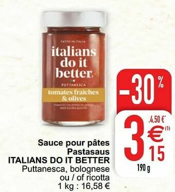 Sauce pour pâtes pastasaus italians do it better