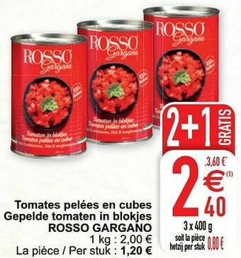 Cora Tomates pelées en cubes gepelde tomaten in blokjes rosso gargano aanbieding