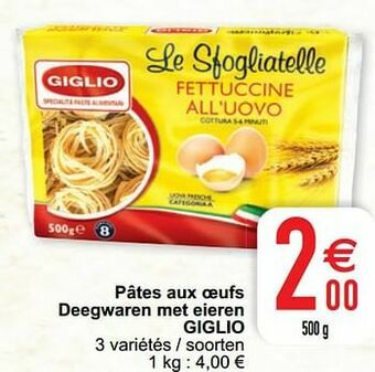 Cora Pâtes aux oeufs deegwaren met eieren giglio aanbieding