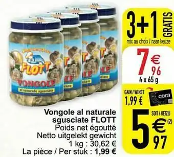 Cora Vongole al naturale sgusciate flott aanbieding