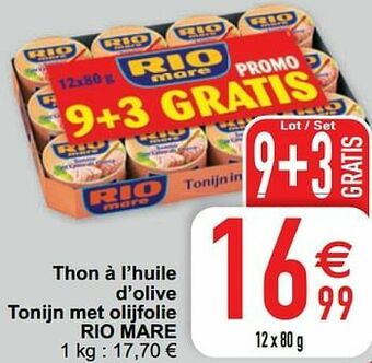 Cora Thon à l’huile d’olive tonijn met olijfolie rio mare aanbieding