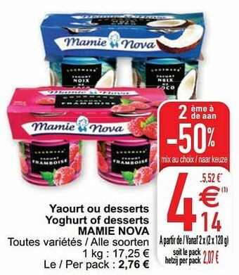 Cora Yaourt ou desserts yoghurt of desserts mamie nova aanbieding