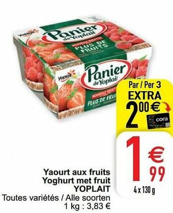 Cora Yaourt aux fruits yoghurt met fruit yoplait aanbieding