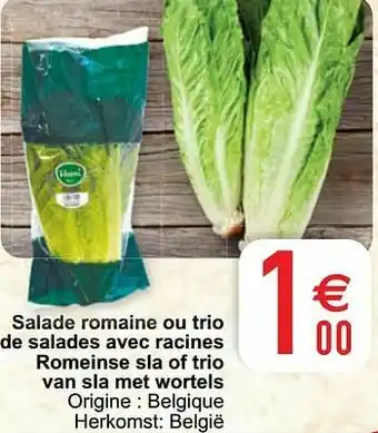 Cora Salade romaine ou trio de salades avec racines romeinse sla of trio van sla met wortels aanbieding