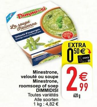 Cora Minestrone, velouté ou soupe minestrone, roomsoep of soep dimmidisi aanbieding