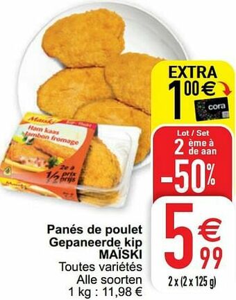Cora Panés de poulet gepaneerde kip maïski aanbieding