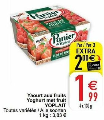 Cora Yaourt aux fruits yoghurt met fruit yoplait aanbieding